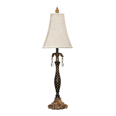 Polka Dot Table Lamp in Gold Leaf and Black