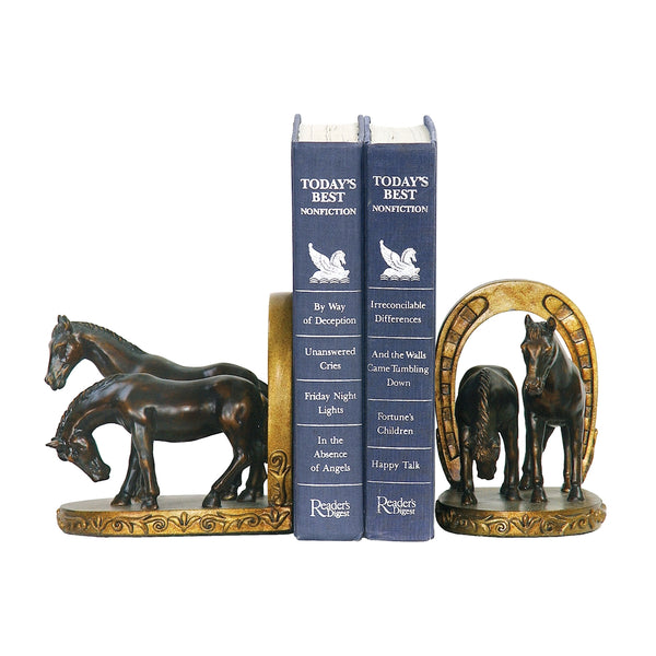 Pair Horse And Horseshoe Bookends