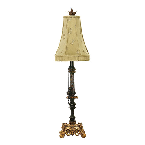 Josephine Table Lamp in Black And Gold Leaf