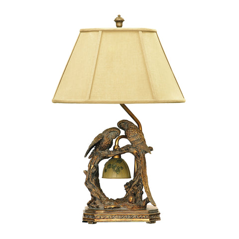 Twin Parrots 1 Light Table Lamp in Atlanta Bronze