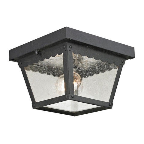 Springfield 2 Light Outdoor Flushmount In Matte Textured Black