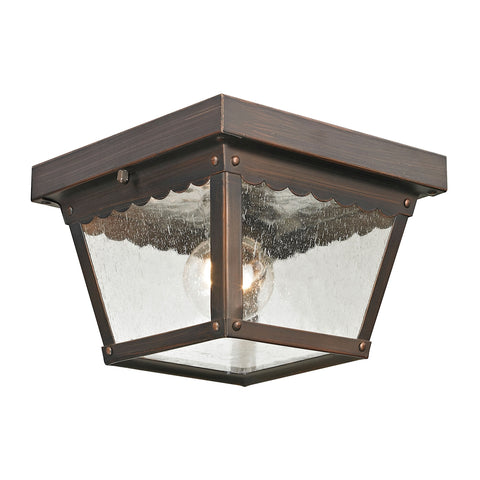 Springfield 2 Light Outdoor Flushmount In Hazelnut Bronze