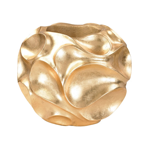 Wave Texture Vessel In Gold