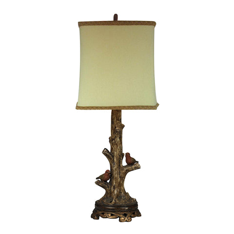 Birds On A Branch 1 Light Accent Lamp In Gold Leaf