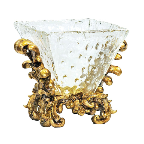 Fanciful Knob Glass Bowl On Stand