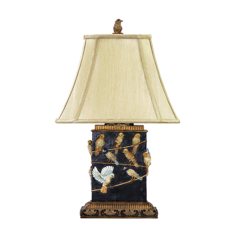Birds On Branch Table Lamp in Black