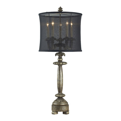 Grand Junction 4 Light Candelabra Table Lamp In Drakes Dark Silver