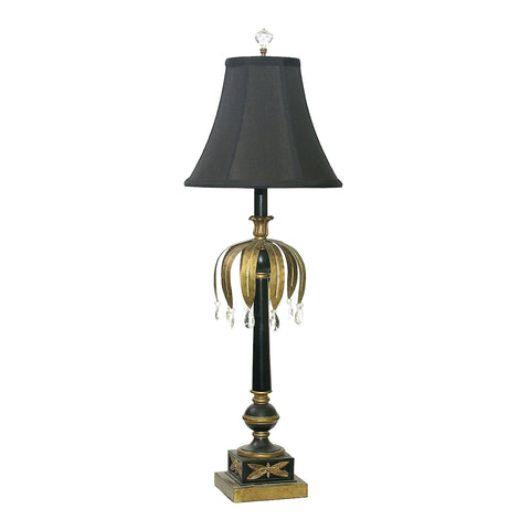 Weeping Leaf Table Lamp In Gold Leaf And Black