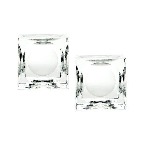 Large Dimpled Crystal Cubes - Set of 2