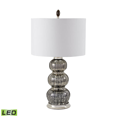 Black Mercury Gourd LED Table Lamp With Pure White Shade