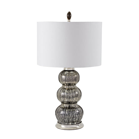 Black Mercury Gourd Table Lamp With Pure White Shade