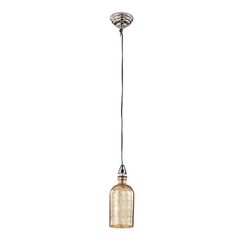 1 Light Pendant In Antique Gold Mercury Glass