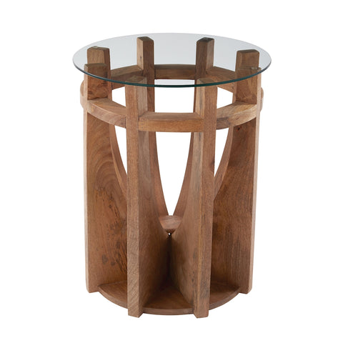 Wooden Sundial Side Table