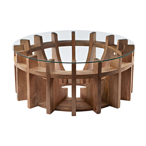 Wooden Sundial Coffee Table