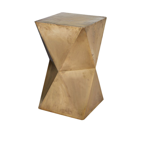 Faceted Stool With Brass Cladding
