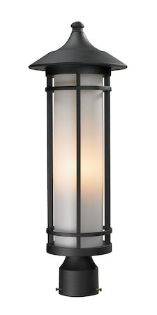 Z-Lite Woodland Outdoor Post Light 529PHM-BK