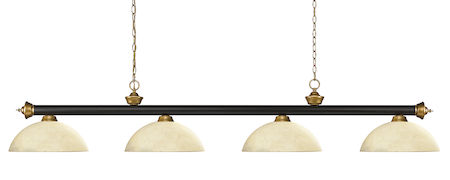 Z-Lite Riviera 4 Light Billiard Light 200-4BRZ+SG-DGM14