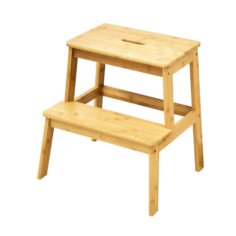 The Urban Port Natural Styled Bamboo Stool By Urban Port