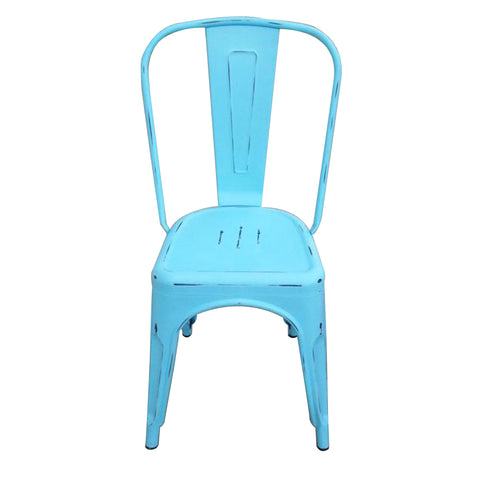 The Urban Port Tolix Blue Steel Chair by Urban Port- Set of two Chairs