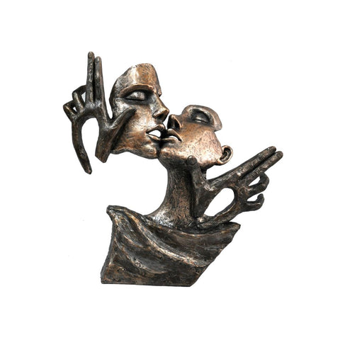 The Urban Port Unique Romantic Kiss Sculpture in Patina Black Finish by Urban Port