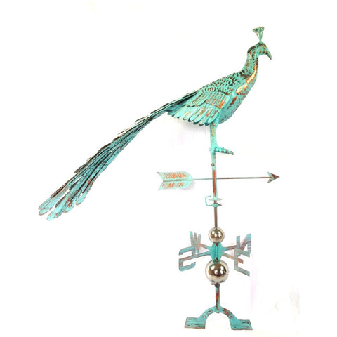 The Urban Port Antiqued Steel Peacock Weathervane by Urban Port