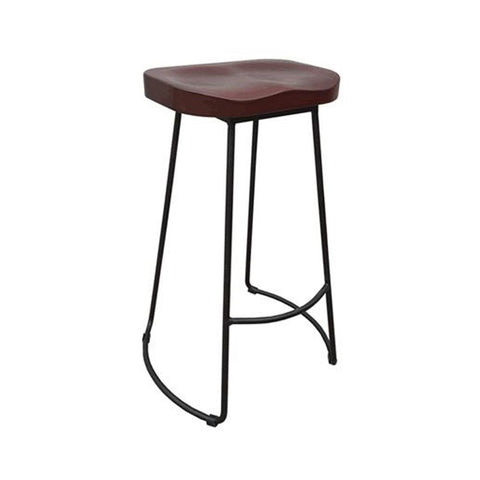 The Urban Port Unique Stool In Wood And Metal Tall By Urban Port