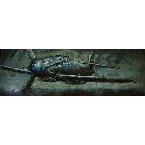 The Urban Port Fighter Plane Wall decor in Iron by Urban Port