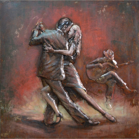 The Urban Port Tango Dancing Couple Wall decor in Iron by Urban Port