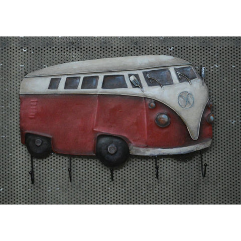 The Urban Port Rustic Red and White Van Wall Hooks by Urban Port