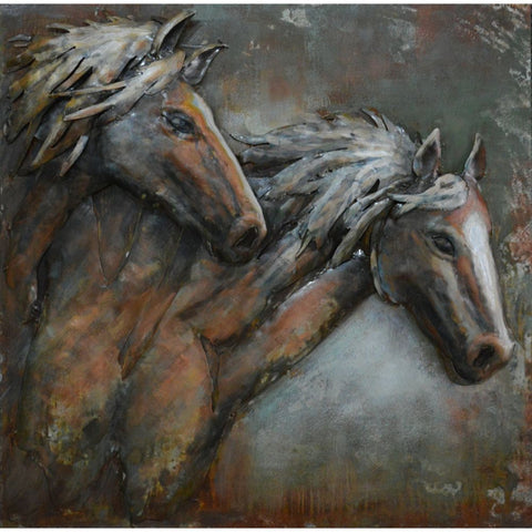 The Urban Port Horse Pair Metal Wall decor by Urban Port