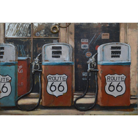 The Urban Port Route 66 Gas Pump Metal Wall decor by Urban Port