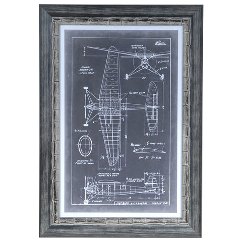 Crestview AERONAUTIC BLUE PRINTS 4 CVA3273