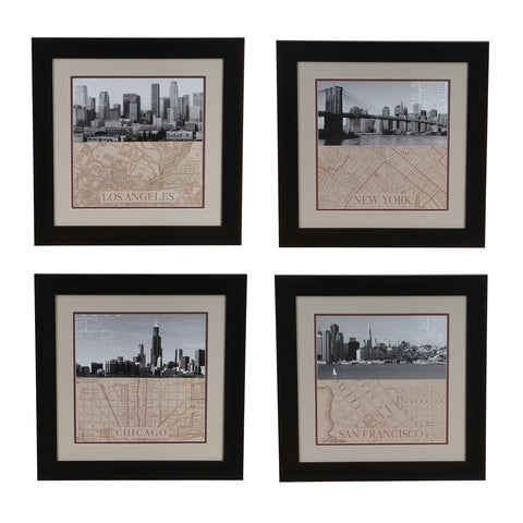 Crestview CHICAGO,NY,LA,SAN FRANSICO SET 4 CVA3338