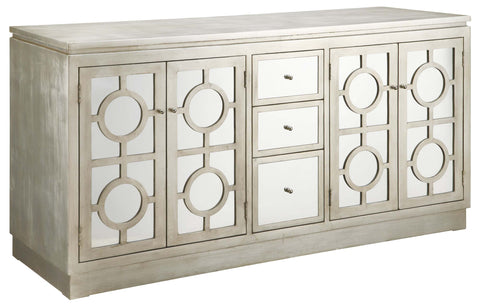 Crestview Circles Silver Cabinet CVFXR758B