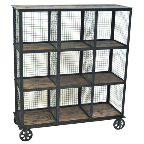 Crestview Industria Metal and Wood Bookcase CVFZR1004