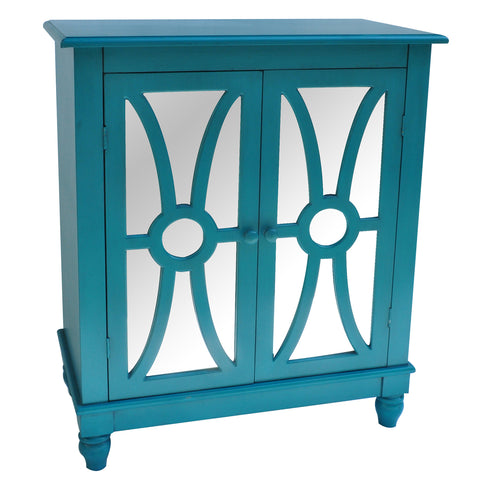 Crestview Clairemont Turquoise 2 Door Cabinet CVFZR1020