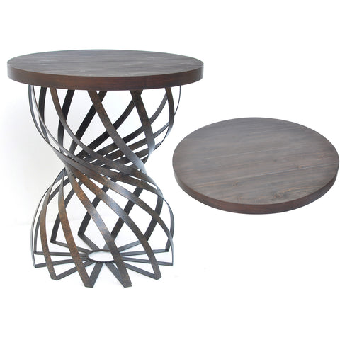 Crestview Oak Brook Spiral Metal Table CVFZR1057