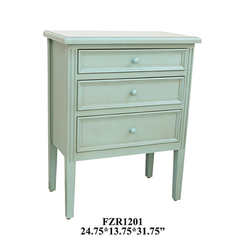 Crestview Celeste Blue 3 Drawer Chest CVFZR1201