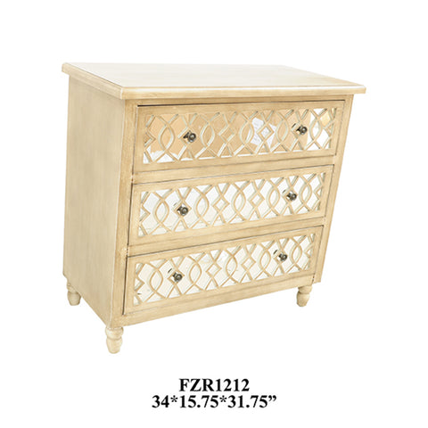 Crestview Veranda 3 Drawer Sandstone and Mirror Chest CVFZR1212