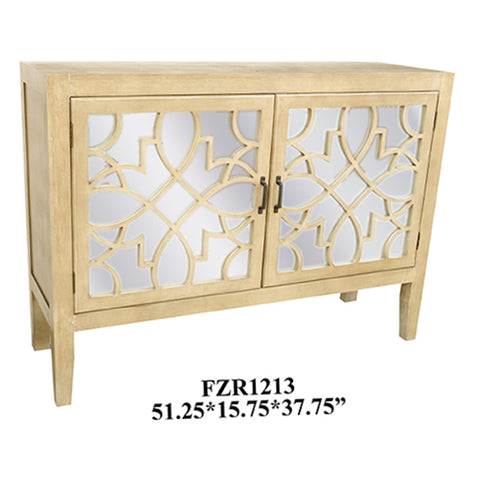 Crestview Veranda 2 Door Sandstone and Mirror Cabinet CVFZR1213