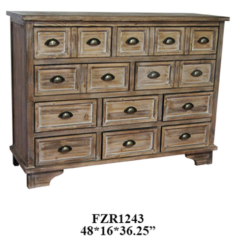 Crestview Henderson 10 Drawer Weathered Oak Chest CVFZR1243