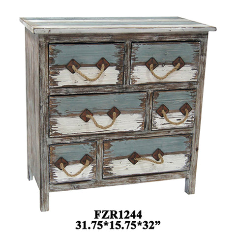 Crestview Nantucket 6 Drawer Weathered Wood Chest CVFZR1244
