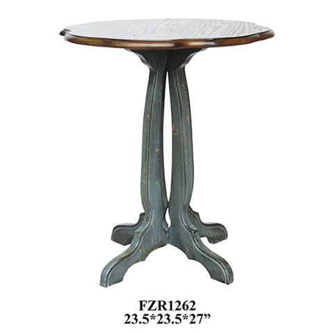 Crestview Chatsworth Grey Scallopped Accent Table CVFZR1262