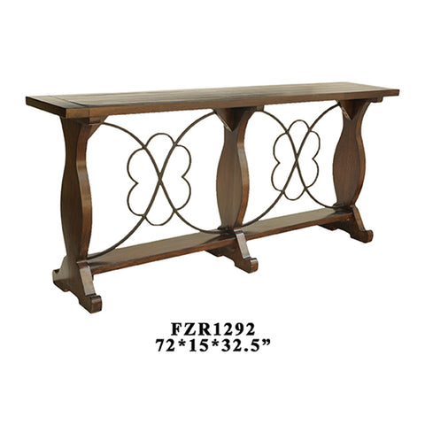 Crestview Normandy Wood and Iron Console CVFZR1292