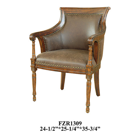 Crestview Kensington Leather Chair CVFZR1309