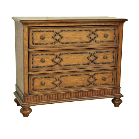 Crestview Mesquite 3 Drawer Wood & Nailhead Chest CVFZR1419