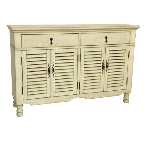 Crestview Avalon White Oak 4 Slatted Door Sideboard CVFZR1430