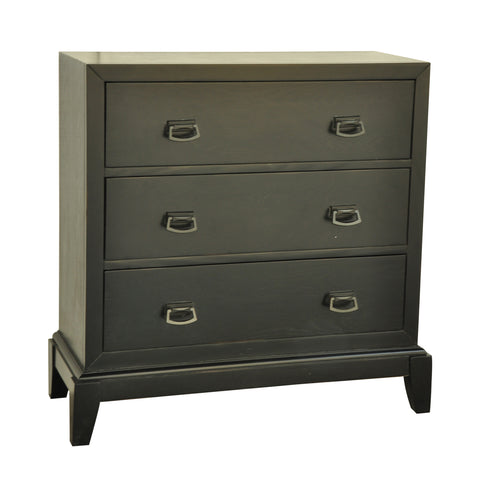 Crestview Broadway Black 3 Drawer Chest CVFZR1431