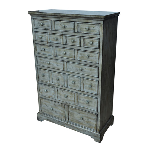 Crestview Overton Tall 7 Drawer Painted Grey Chest CVFZR1446