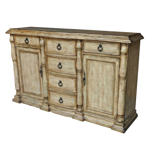 Crestview Aberdeen 6 Drawer 2 Door Textured Sideboard CVFZR1456